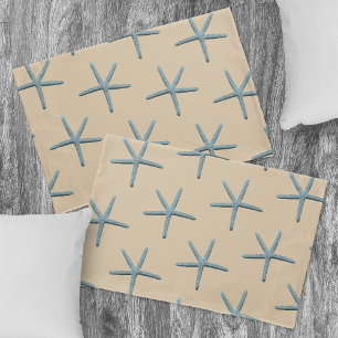 Blaue FingerStarfish auf Sand-Standard Kissenbezug