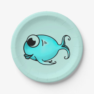 Blaue Fisch-Papierplatte Pappteller