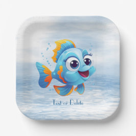 Blaue Fisch-Papierplatte Pappteller