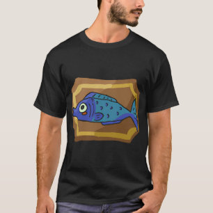 Blaue Fisch Plakette T-Shirt