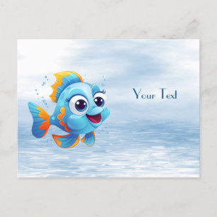 Blaue Fisch Postkarte