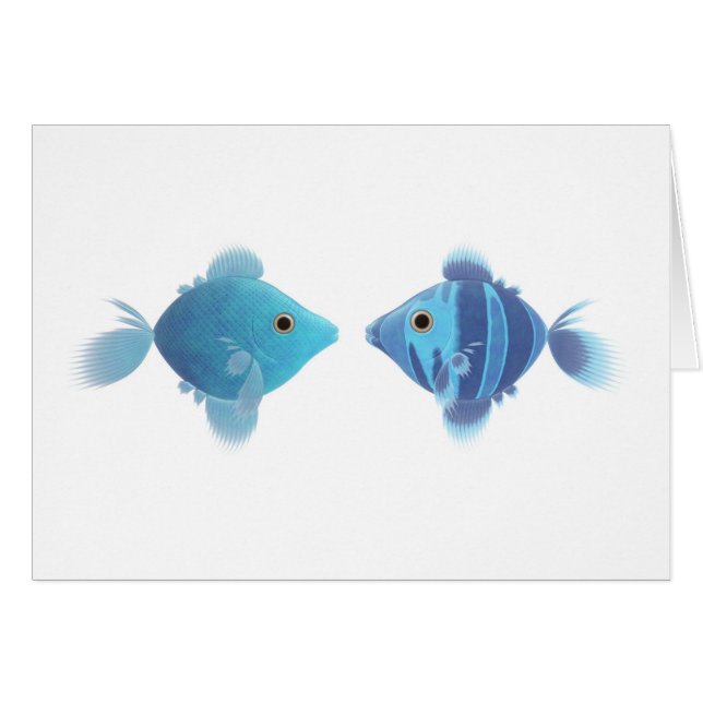 Blaue Fische (Vorderseite (Horizontal))