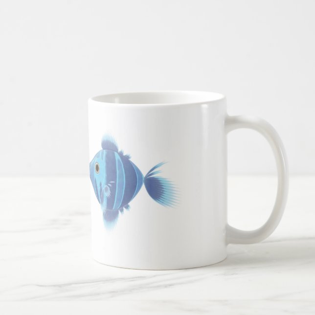 Blaue Fische Kaffeetasse (Rechts)