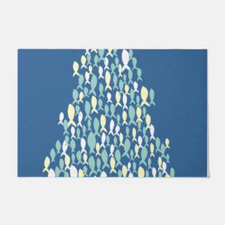 Blaue Fish Pattern Rug, neue Zuhause Layer Rug Fußmatte