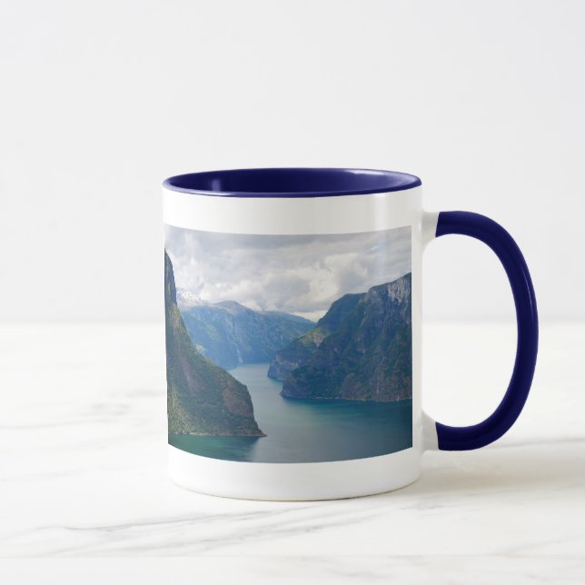 Blaue Fjord-Traum-Tasse Tasse (Rechts)