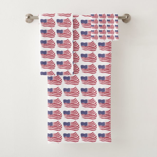 Blaue Flagge Design Set für das Badehandtuch (Insitu)