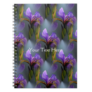 Blaue Flagge Iris Blume Art Muster Notizblock