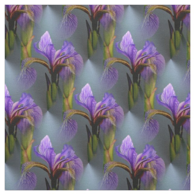 Blaue Flagge Iris Blume Art Muster Stoff (Muster)