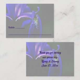 Blaue Flagge Iris Blume Personalisiert Hochzeit Platzkarte