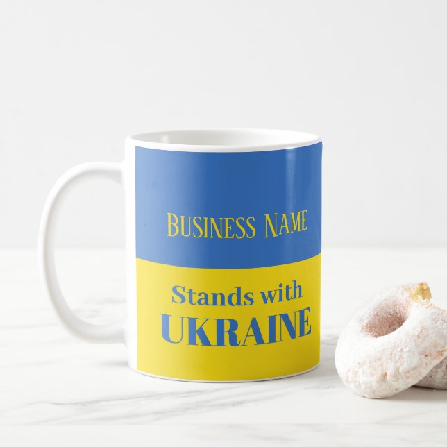 Blaue Flagge - Ukraine Kaffeetasse (Mit Donut)