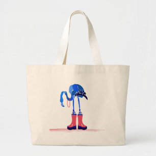 Blaue Flamingo-Tasche Jumbo Stoffbeutel