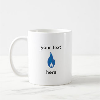Blaue Flamme / Feuer / Rauch bearbeitbarer Text au Kaffeetasse