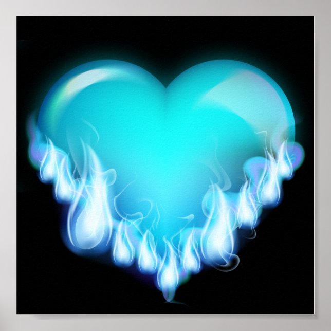 Blaue Flamme-Herz.png Liebe eiskalt zäh Poster (Vorne)