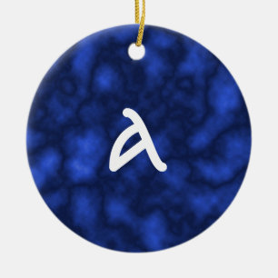 Blaue Flamme Keramikornament