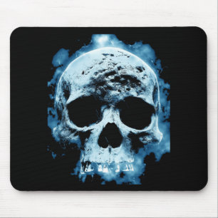 Blaue Flammen-Halloween-Todesschädel Mousepad