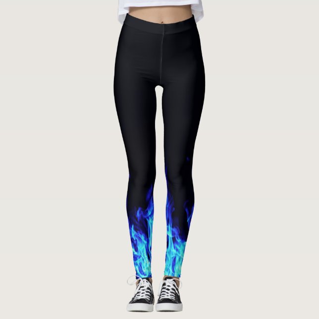 Blaue Flammen-Leggings Leggings (Vorderseite)