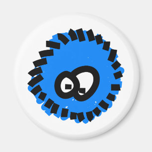 Blaue flaumige Mikrobe Magnet