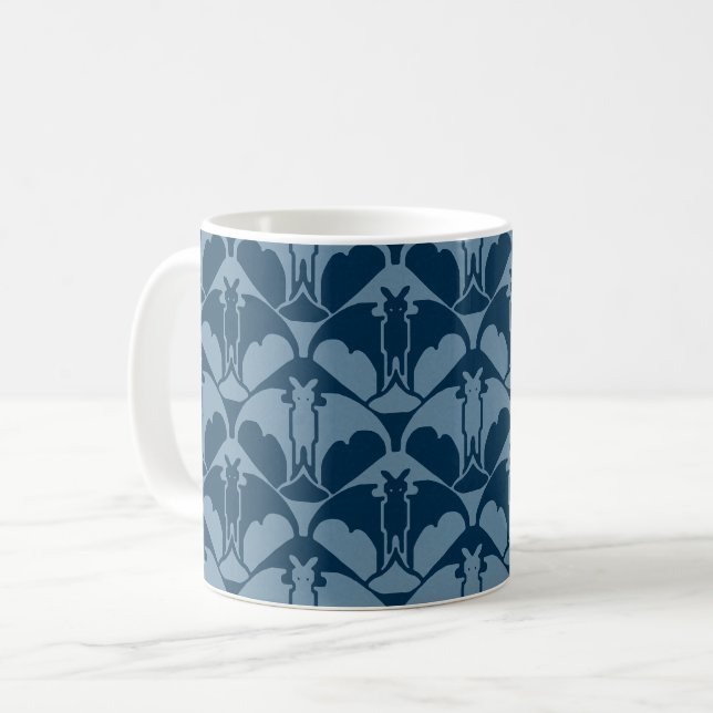 Blaue Fledermaus-Kaffeetasse Kaffeetasse (Vorderseite Links)