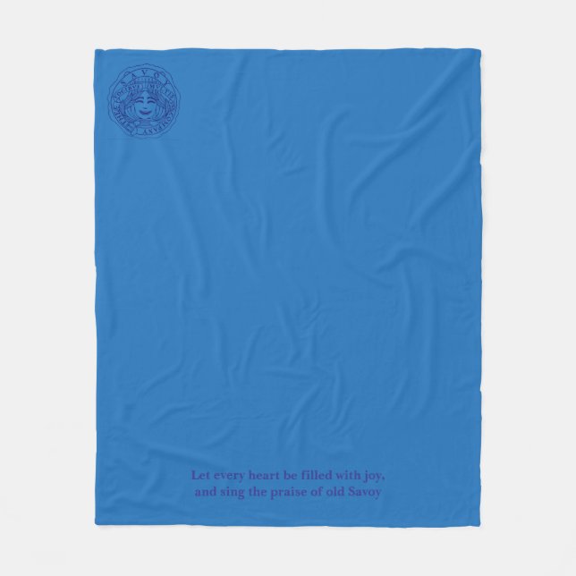 Blaue Fleece-Decke mit Logo und Motto Fleecedecke (Vorderseite)