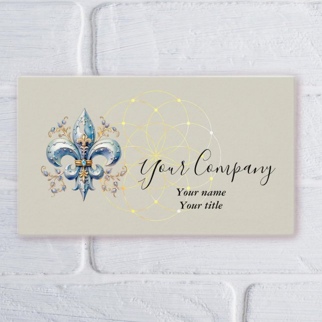 Blaue Fleur-de-Lis Visitenkarte (Von Creator hochgeladen)