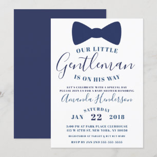 Blaue Fliege Gentleman Babyshower-Einladung Einladung