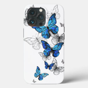 Blaue fliegende Schmetterlinge Morpho Case-Mate iPhone Hülle