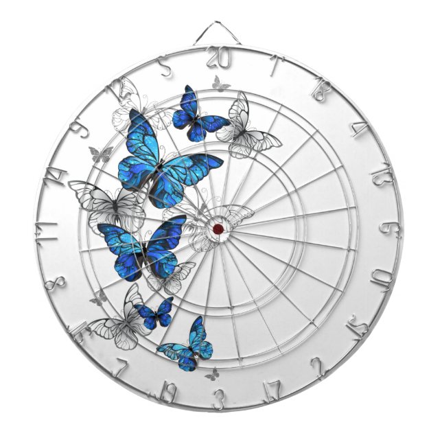 Blaue fliegende Schmetterlinge Morpho Dartscheibe (vorne)