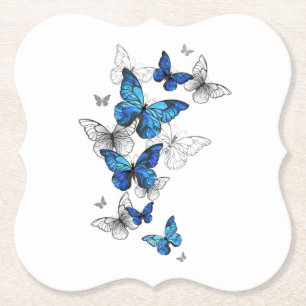 Blaue fliegende Schmetterlinge Morpho Untersetzer