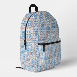 Blaue Fliese Bedruckter Rucksack