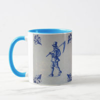 Blaue Fliese Delfts - Schablone