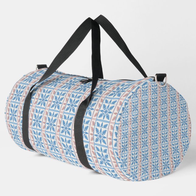 Blaue Fliese groß Duffle Bag (Linke Ecke)
