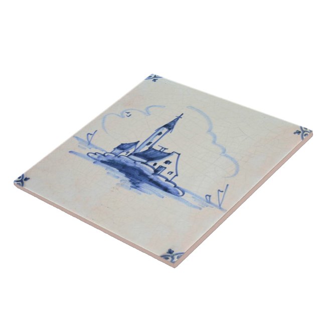 Blaue Fliese klassischer Antiquarian-Delfts - (Seite)