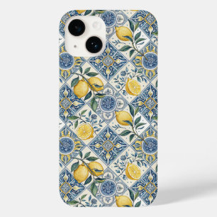 Blaue Fliesen Französisch Land Gelbe Zitrone Case-Mate iPhone 14 Hülle