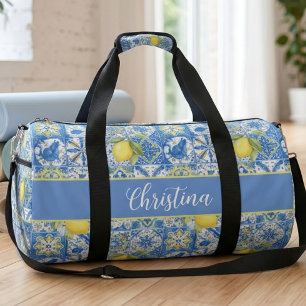 Blaue Fliesen Französisches Landhaus Zitronen Must Duffle Bag