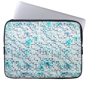 Blaue Fliesen in Rohform, Mosaikquadrat Laptopschutzhülle