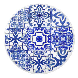 Blaue Fliesen, Mosaik, Majolika, Keramikknauf