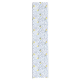 Blaue Fliesen, Mosaik, Majolika, Kurzer Tischläufer