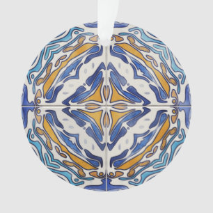 Blaue Fliesen Ornament
