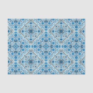 Blaue Fliesen Seidenpapier