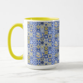 Blaue Fliesen und Sardinen Tasse