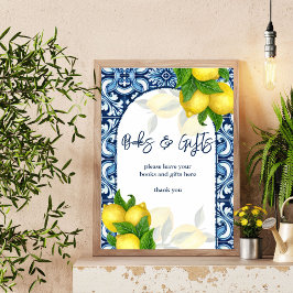 Blaue Fliesen Zitrone Amalfi Baby Duschgeschenke Z Poster