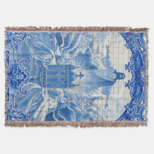 Blaue Fliesenmosaik von Jesus, Portugal Decke
