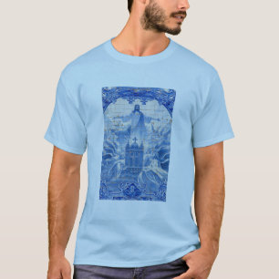 Blaue Fliesenmosaik von Jesus, Portugal T-Shirt