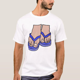 Blaue Flip Flop Füße T-Shirt