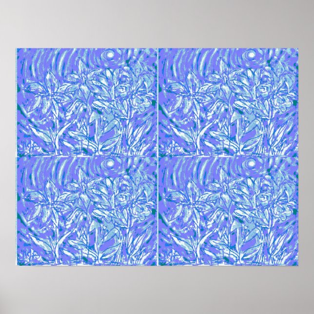 Blaue Flora 1 Poster (Vorne)