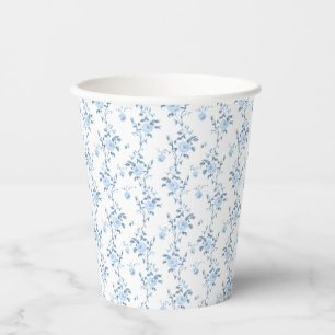 Blaue Flora Elegantes Brautparty Pappbecher