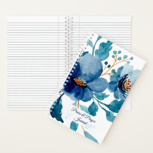 Blaue Flora Lob und Gebetszeitschrift Notizbuch