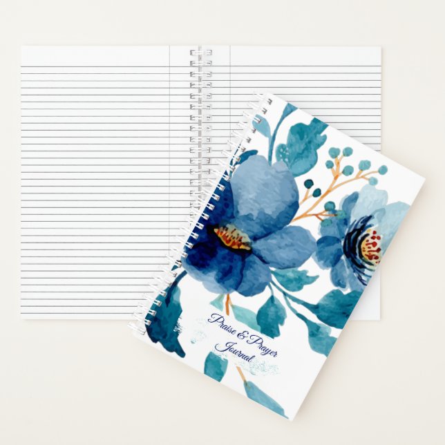 Blaue Flora Lob und Gebetszeitschrift Notizbuch (Innen)