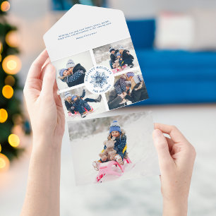 Blaue Flora und Fauna All In One Einladung