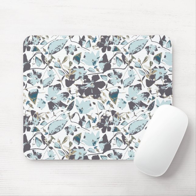 Blaue Flora Wasserfarbe Clematien Wein Mousepad (Mit Mouse)